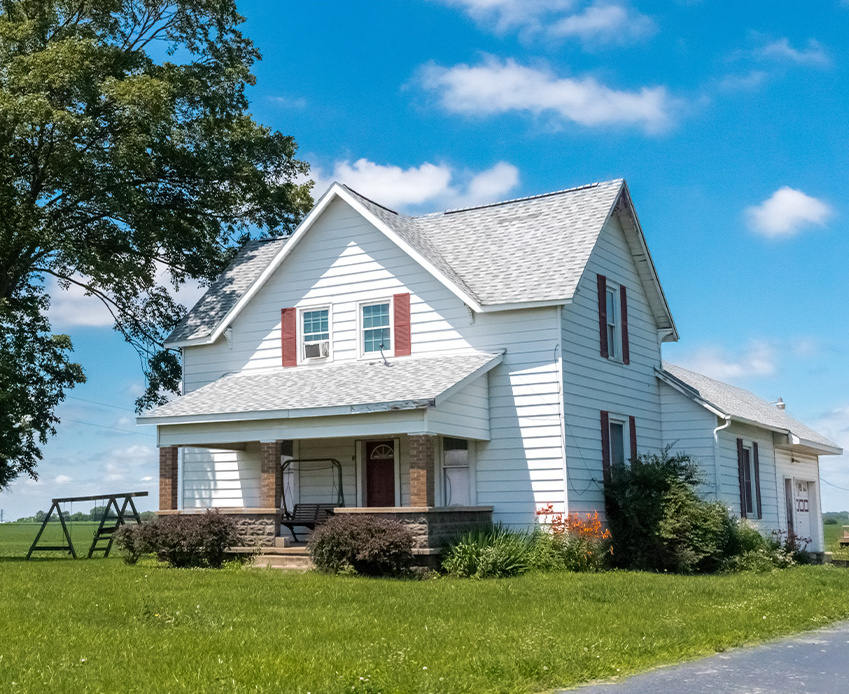 A rural single-family house