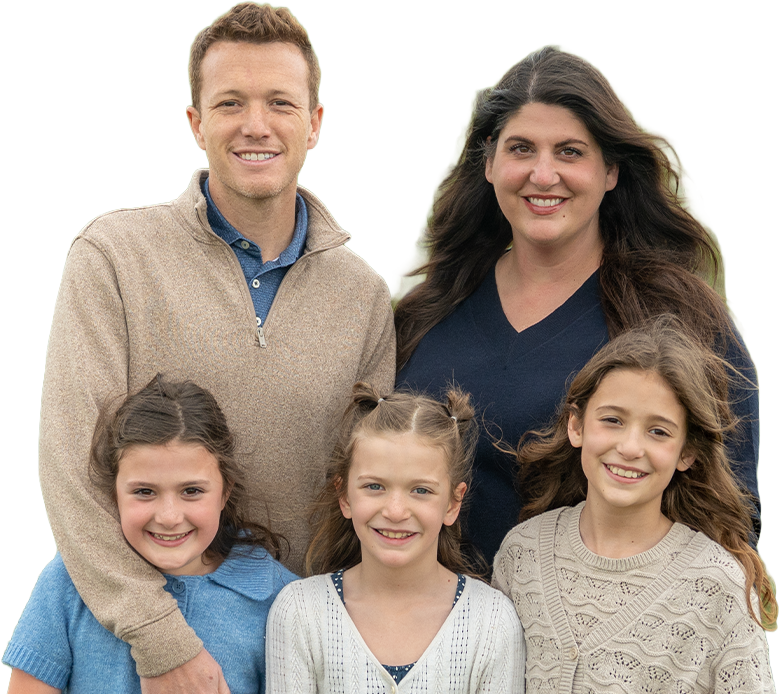 Blake Fiechter with his wife and daughters